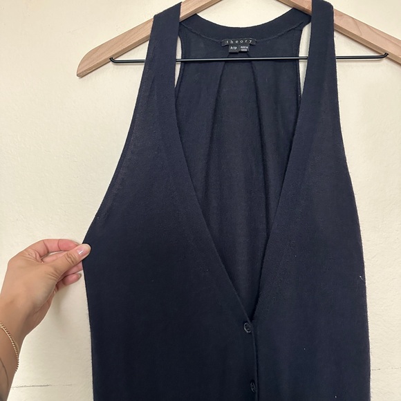 Theory Cerena 100% Cashmere Navy Sweater Vest - Picture 5 of 11